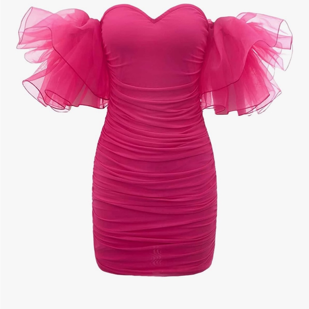 Elegant Pink Off-Shoulder Dress